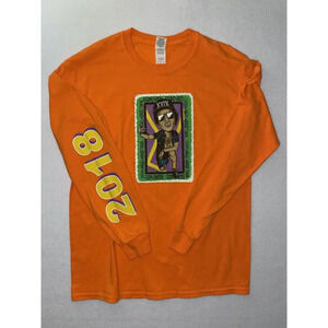 Bruno Mars 24k Magic World Tour Size Large 2018 Tee Orange Long Sleeve‎ Shirt